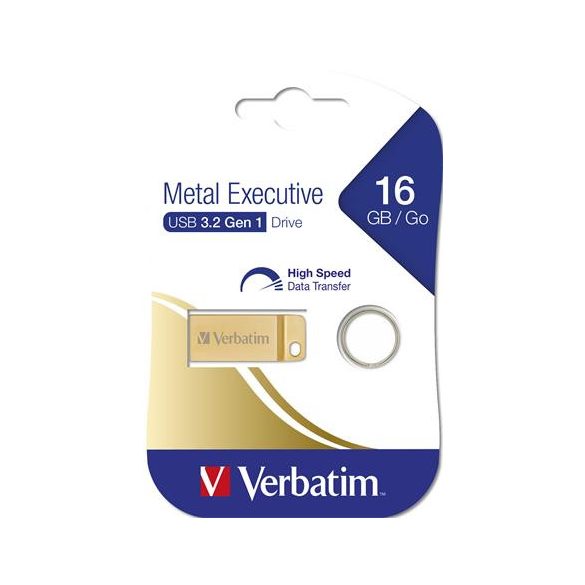 Pendrive, 16GB, USB 3.0, VERBATIM "Executive Metal" arany
