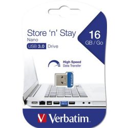   Pendrive, 16GB, USB 3.0, 80/25MB/sec, VERBATIM "Nano Store n Stay"