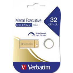   Pendrive, 32GB, USB 3.0,  VERBATIM "Executive Metal", arany