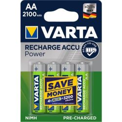   Tölthető elem, AA ceruza, 4x2100 mAh, előtöltött, VARTA "Power"