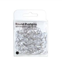 Térképtű, gömbefejű, 50 db, átlátszó